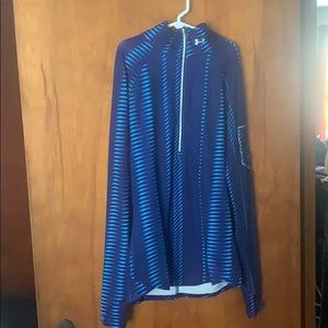 Dark blue weather tech half zip up pull over